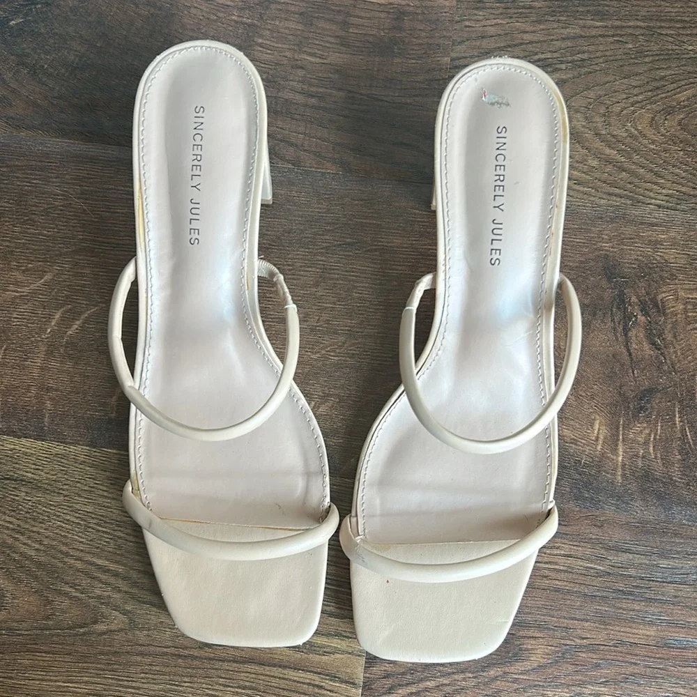 Sincerely Jules Elegant Tan Heeled Sandals | Nude Sandals | Heeled Sandals